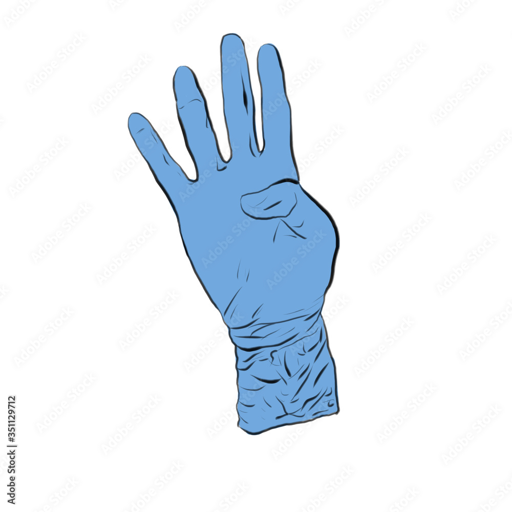 latex gloves different hand positions. drawing without background latex gloves different hand positions. drawing without background