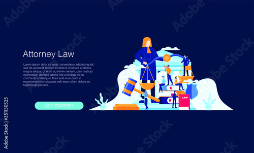 attorney law vector illustration concept template background can be use for presentation web banner UI UX landing page