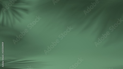 luxury leaf shadow leaves in blank green natural background. concept scene stage showcase, product, nature, perfume, promotion sale, banner, presentation, cosmetic. 3D render