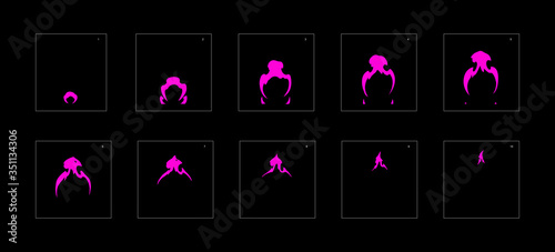Poison explosion effect. Explosion Animation effect. Animation Sprite sheet for games, cartoon or animation. vector style animation effect 1024.