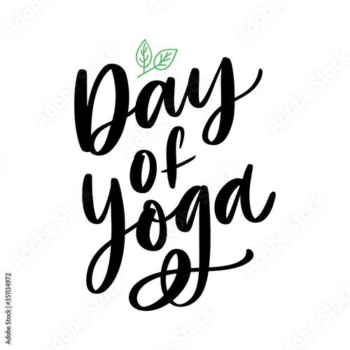 Illustration,Poster Or Banner Of International Yoga Day lettering