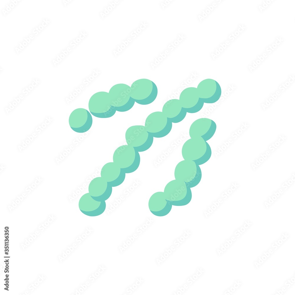 Streptococcus bacteria flat icon, vector sign, Streptococcal Infection colorful pictogram isolated on white. Symbol, logo illustration. Flat style design Streptococcus bacteria flat icon, vector sign, Streptococcal Infection colorful pictogram isolated on white. Symbol, logo illustration. Flat style design