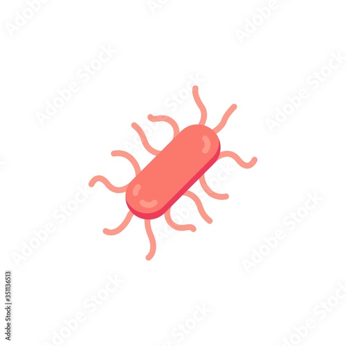 Salmonella bacterium flat icon, vector sign, salmonella infection colorful pictogram isolated on white. Symbol, logo illustration. Flat style design