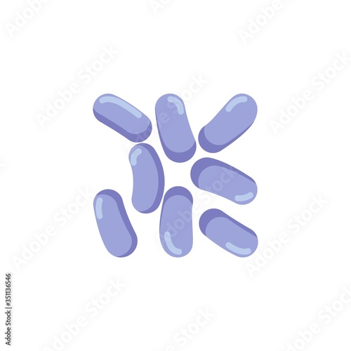 Enterobacteria cell flat icon, vector sign, Bacteria, enterobacteria colorful pictogram isolated on white. Symbol, logo illustration. Flat style design