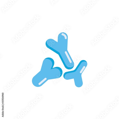 Bifidobacteria cells flat icon, vector sign, Bifidobacterium, bacteria colorful pictogram isolated on white. Symbol, logo illustration. Flat style design