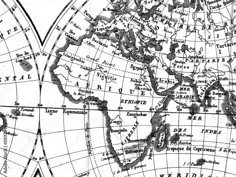 アンティークの世界地図 アフリカ アンティークの世界地図 アフリカ