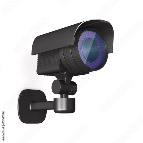 security camera on white background. Isolated 3D illustration