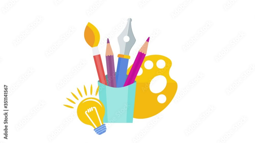 Creative design animated icon. 2D Animation
