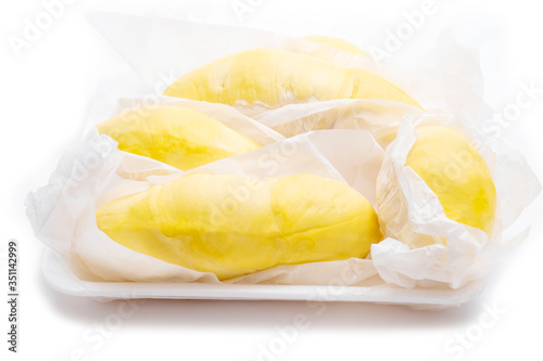 Durian, King of fruits, durian on white background.