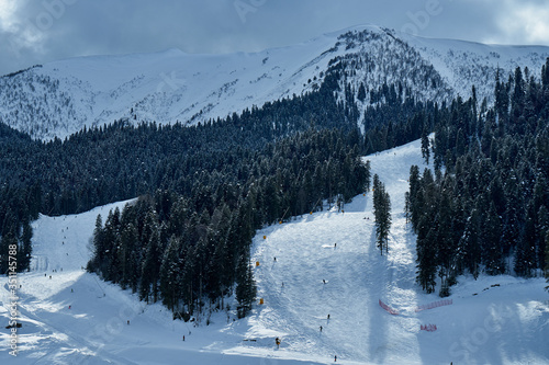 The image of the ski slopes.