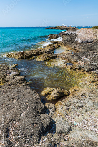 Golden beaches and clear sea. Magic of Salento. Punta della Suina. Puglia, Italy © Nicola Simeoni