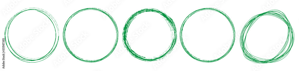 set of green round frame on white background
set of green round frame on white background