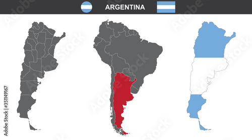 vector map flag of Argentina isolated on white background