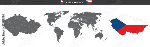 vector map flag of Czech Republic isolated on white background