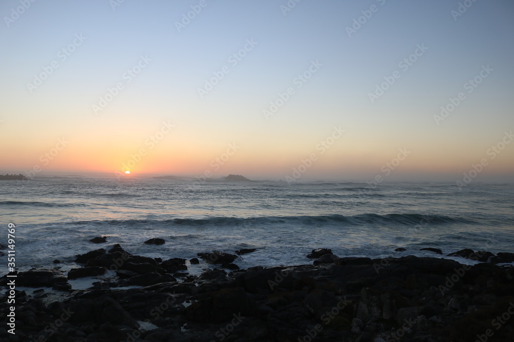 Sunrise over the sea. West Coast, Western Province, South Africa