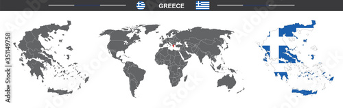 vector map flag of Greece isolated on white background