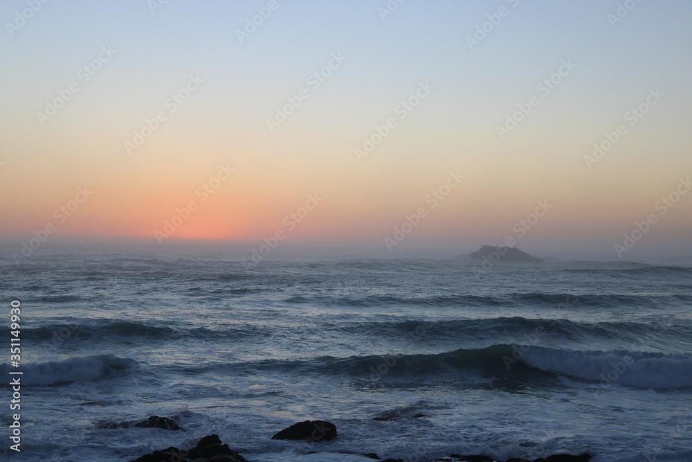 Sunrise over the sea. West Coast, Western Province, South Africa