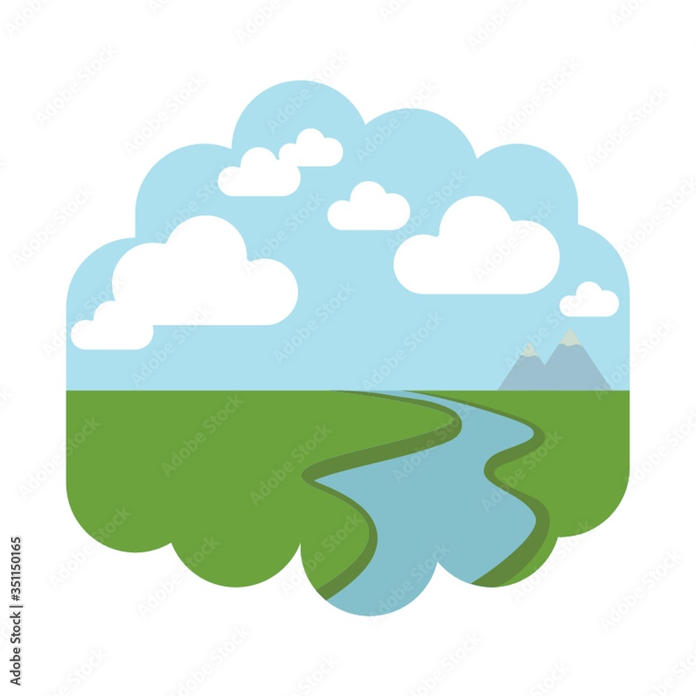 Fototapeta premium River and land