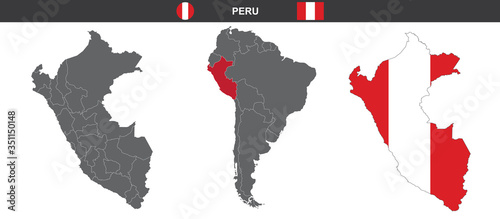 vector map flag of Peru isolated on white background