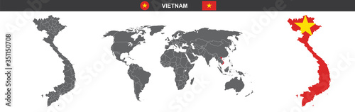 vector map flag of Vietnam isolated on white background