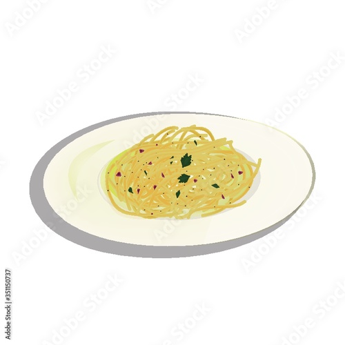 Spaghetti on a plate