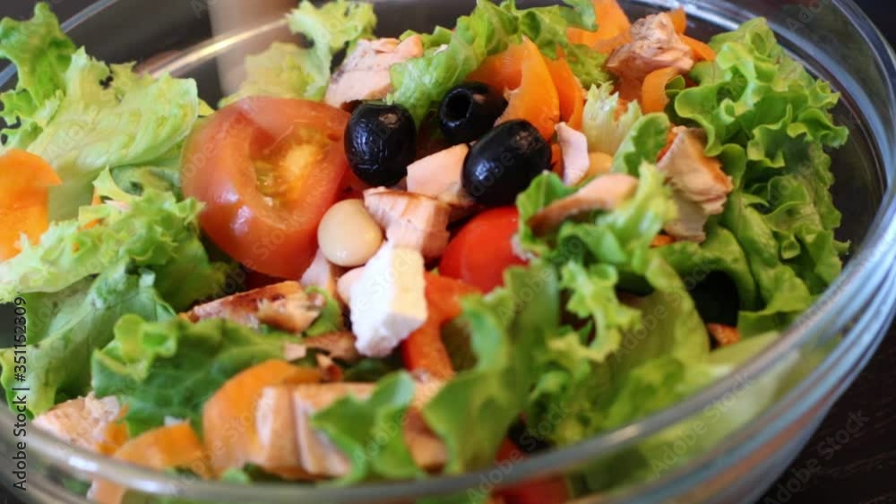 fresh salad with black olives,white beans and feta cheese fresh salad with black olives,white beans and feta cheese