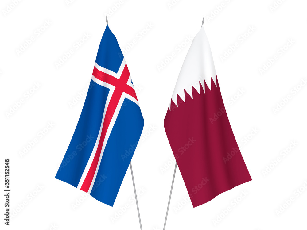 Qatar and Iceland flags