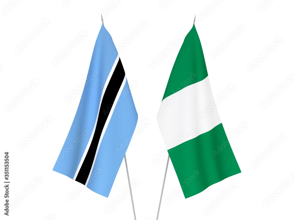 Nigeria and Botswana flags