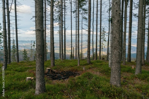 Beskid mountains Pilsko Polish mountains and hills aerial drone photo