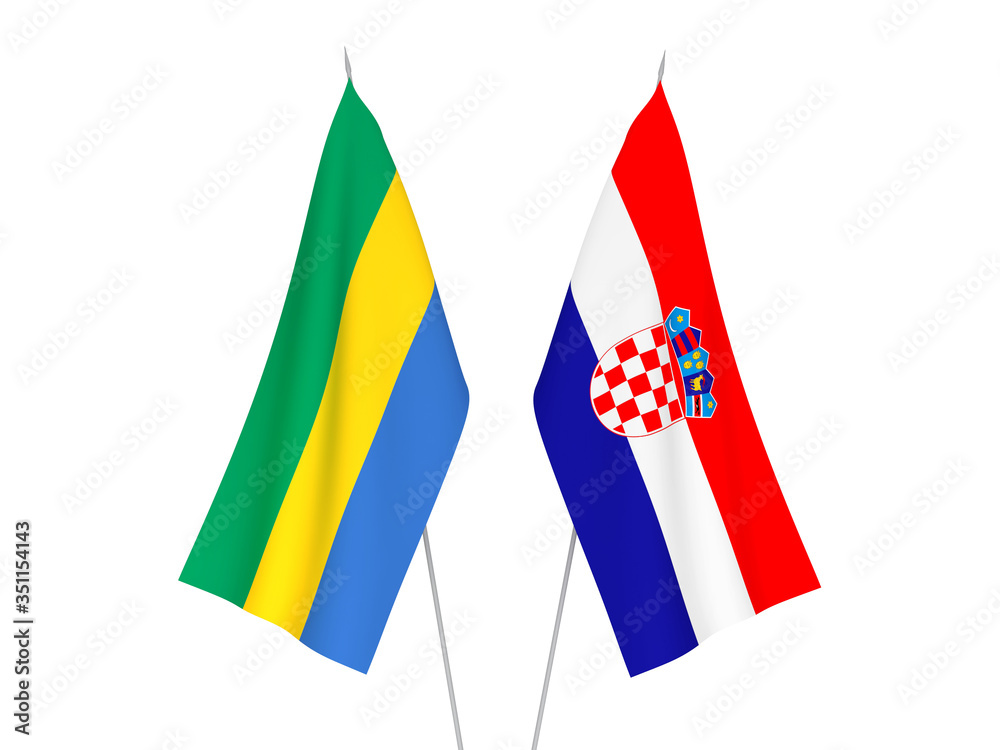 Croatia and Gabon flags