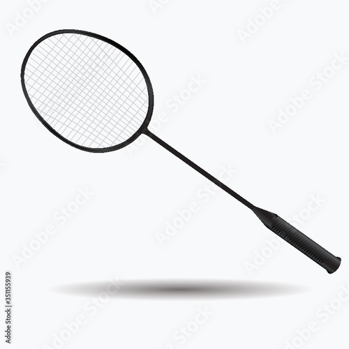 A badminton racket illustration.