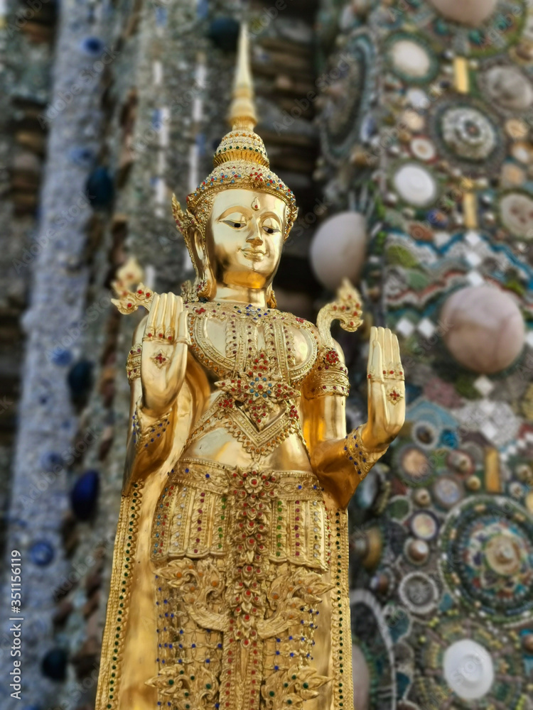 Beautiful golden buddhist statue in the temple of Pha Sorn Kaew, Phetchabun province, northern Thailand.