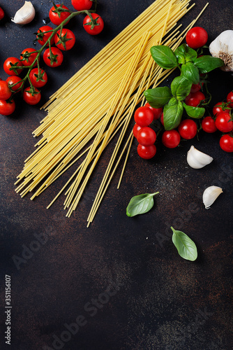 Ingredients for cooking italian pasta