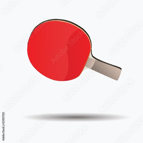 A table tennis paddle illustration.