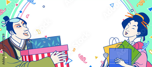 Ukiyo-e shopping festival banner