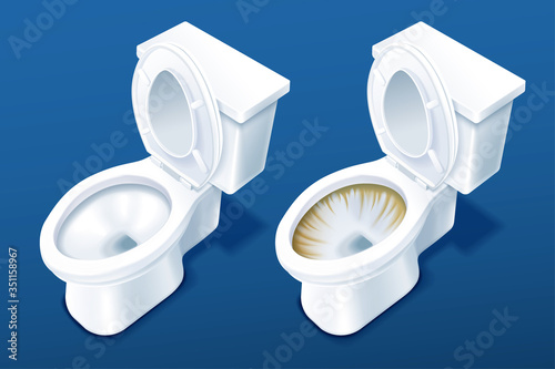 Comparison of two toilet bowls