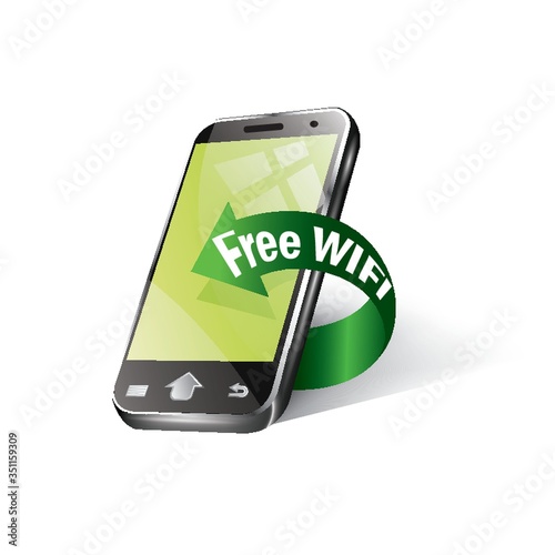 free wifi arrow  and smartphone