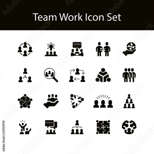 teamwork icon set (20 icons). vector icon © Nilesh