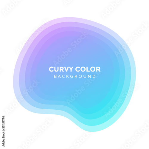 Modern liquid abstract blur blob element topographic depth gradient flat style design fluid vector colorful illustration banner simple template for presentation, flyer, isolated on white background.