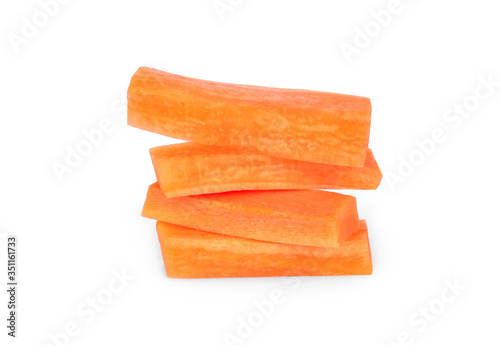 carrot sticks isolated on white background