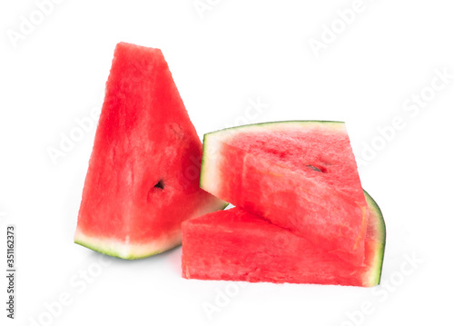 sliced watermelon isolated on white background