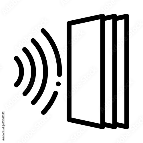 sound heading for door icon vector. sound heading for door sign. isolated contour symbol illustration photo