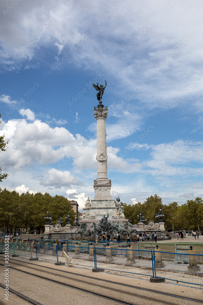  Esplanade des Quinconces, fontain of the Monument aux Girondins in Bordeaux. France