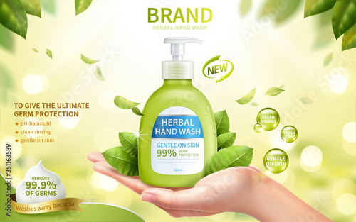 Liquid hand wash ad template
