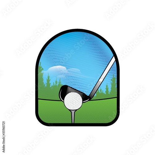 golf club with ball on tee