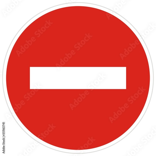 ban on entry of all vehicles, red circle prohibition sign, stop symbol