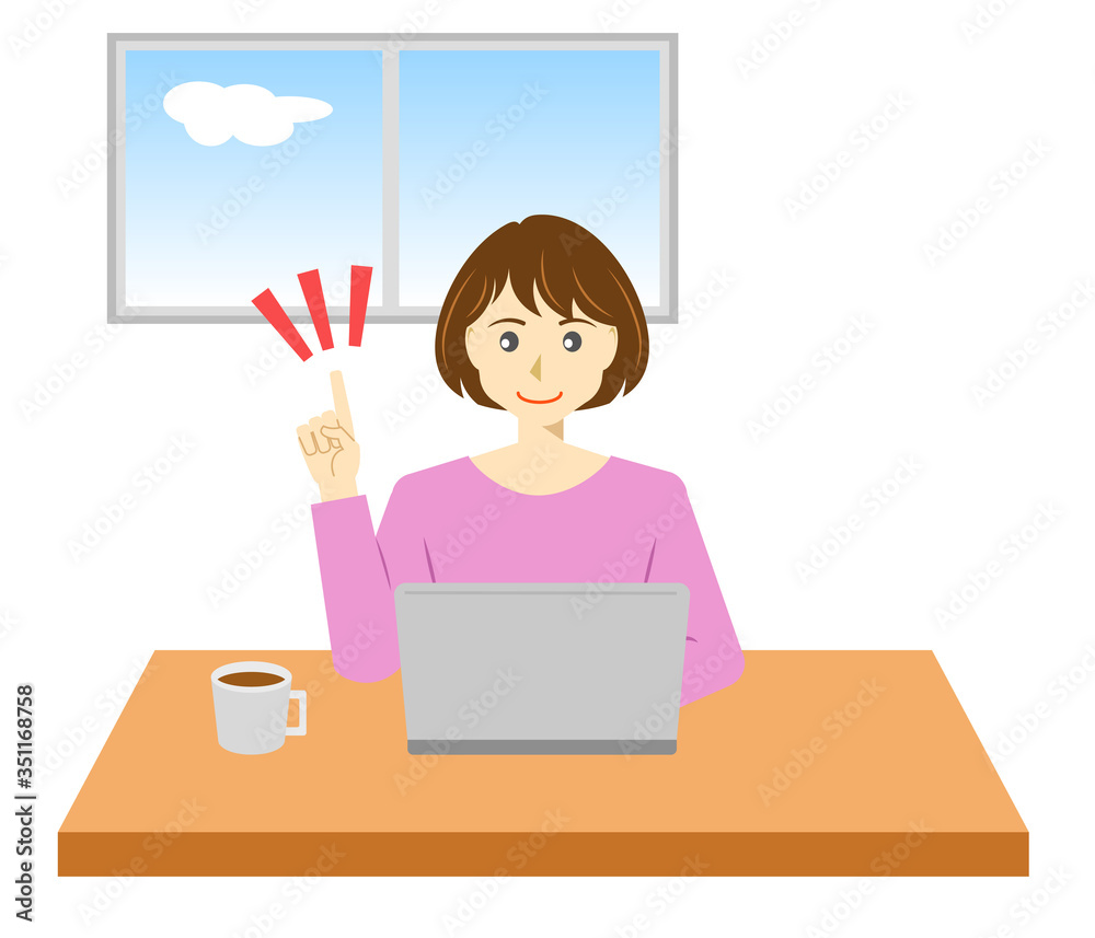 在宅勤務中の女性 3
