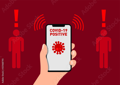 Coronavirus contact tracing app vector