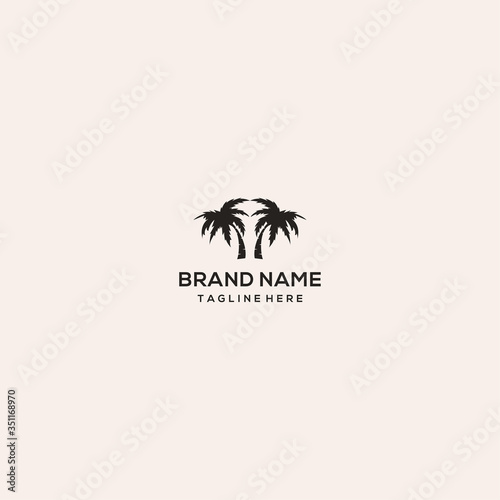 Palm tree logo illustration vector.