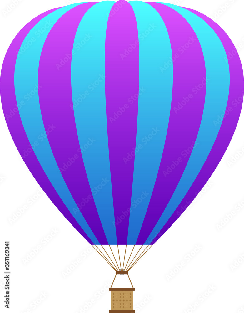Naklejka premium Detailed Hand Drawn 3D Illustration of a Colorful Hot Air Balloon